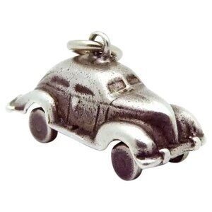 Vintage Sterling Silver Movable Split Window Coupe Beetle Automobile Charm 1930s